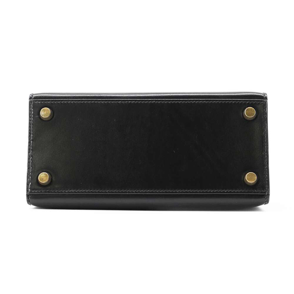 HERMES Mini Kelly Black Box Calf Leather Size 20