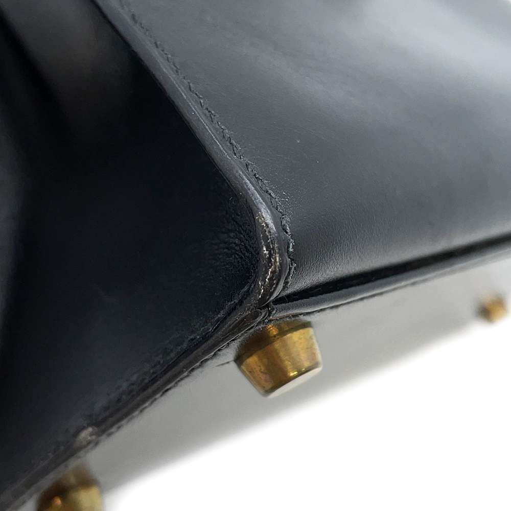 HERMES Mini Kelly Black Box Calf Leather Size 20