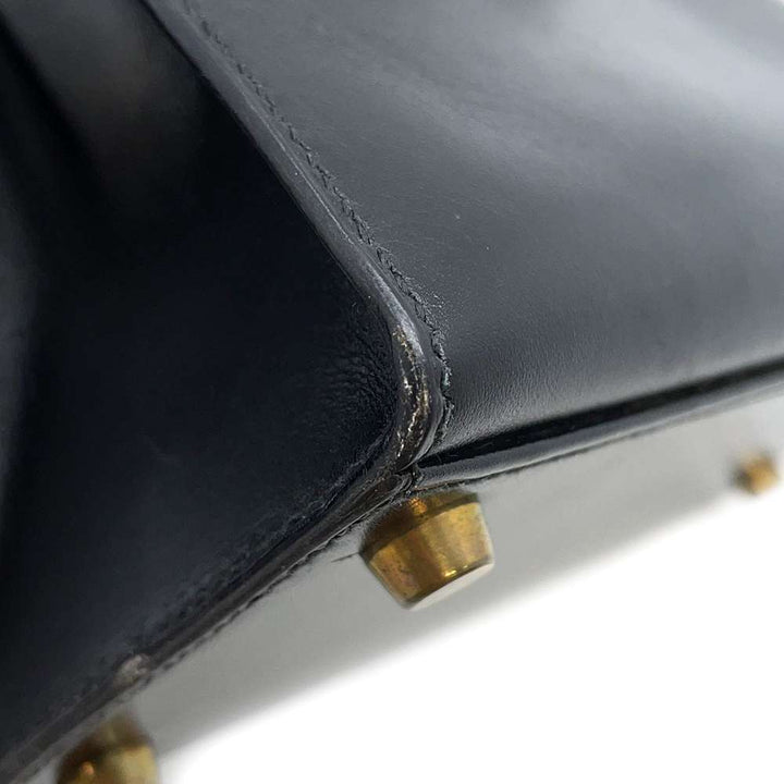 HERMES Mini Kelly Black Box Calf Leather Size 20