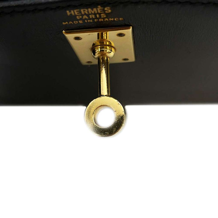 HERMES Mini Kelly Black Box Calf Leather Size 20