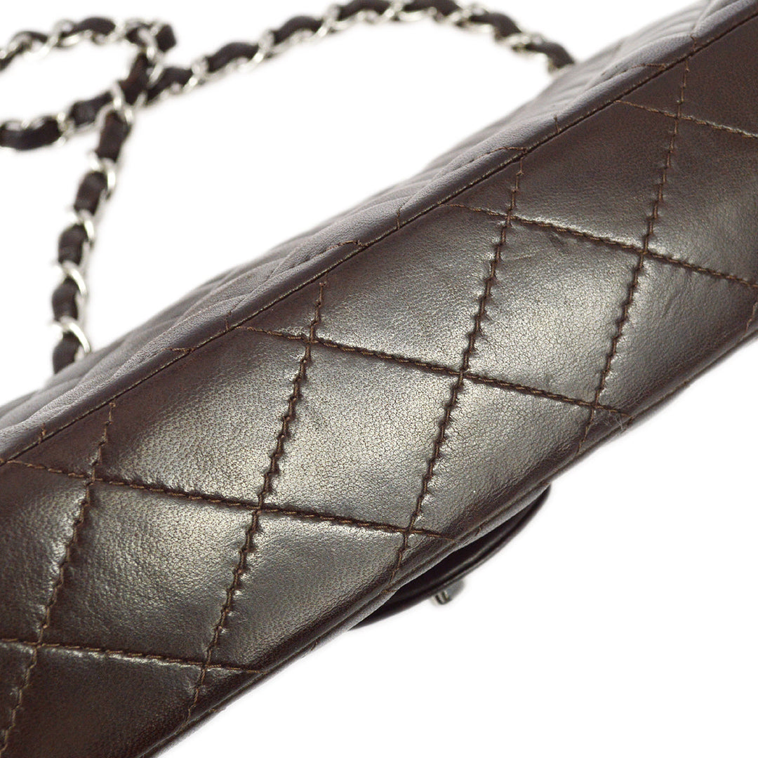 Top Quality Chanel Brown Lambskin East West Shoulder Bag
