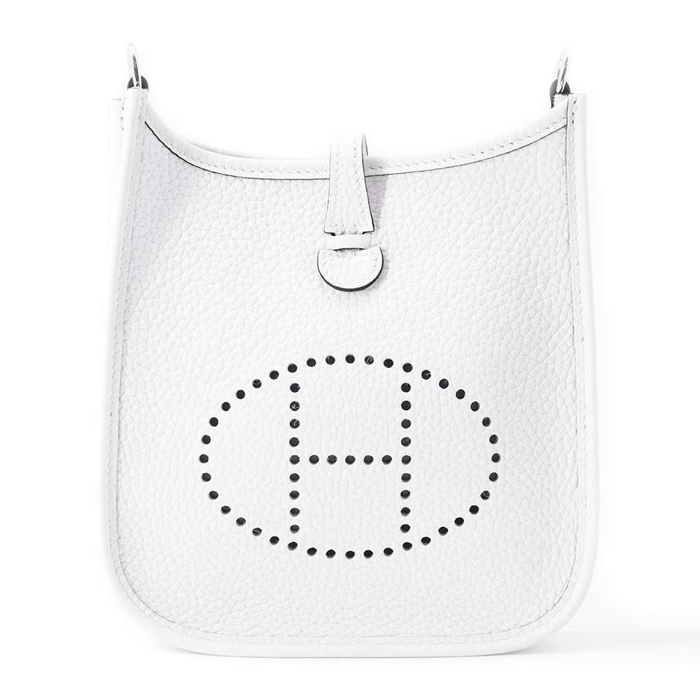 HERMES Evelyne New White Taurillon Clemence Size TPM