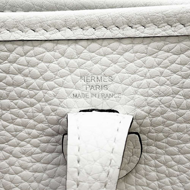 HERMES Evelyne New White Taurillon Clemence Size TPM