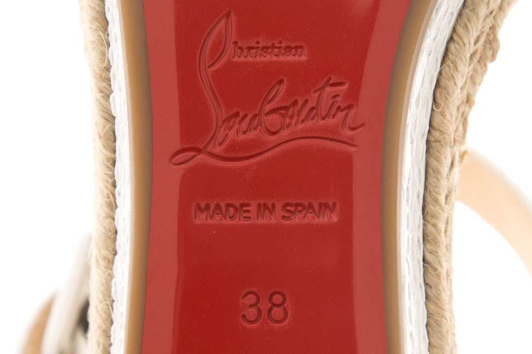 Christian Louboutin "Almerio 60" White Wedge SZ 38