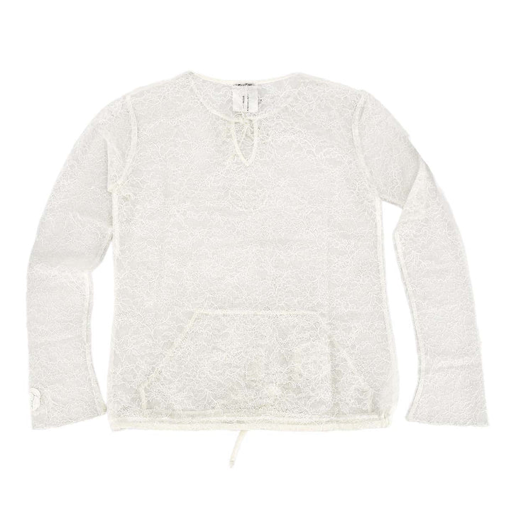 Top Quality Chanel Lace Long Sleeve Tops White 04A #38