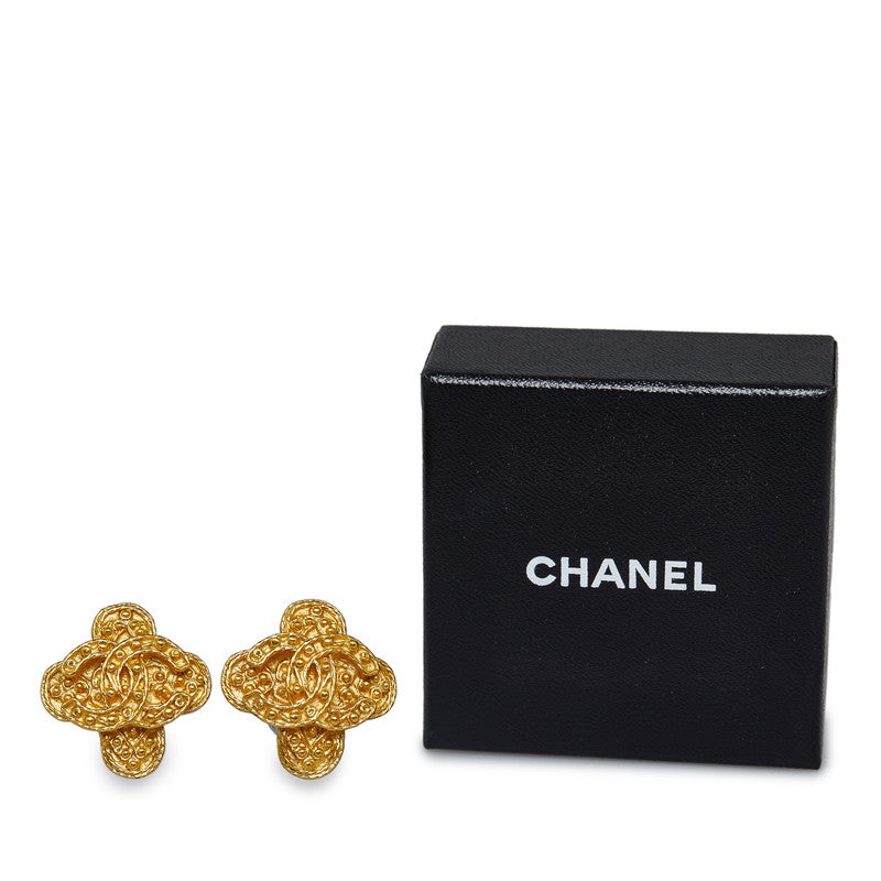 Top Quality Chanel Vintage Cocomark Cross Earring Gold  Ladies Chanel