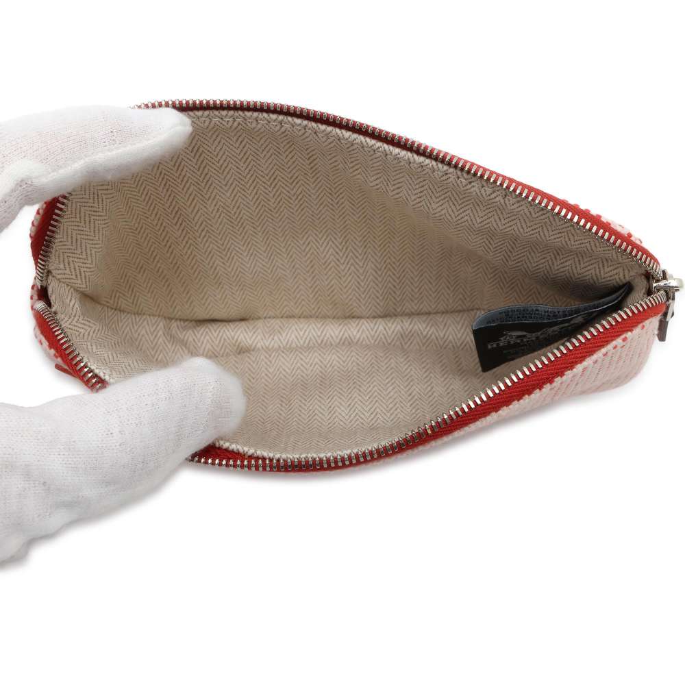 HERMES Pouch "Echappé" Cognac Cotton100%