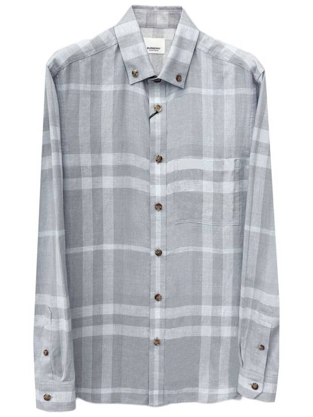 Burberry Check Long Sleeve Shirt Grey