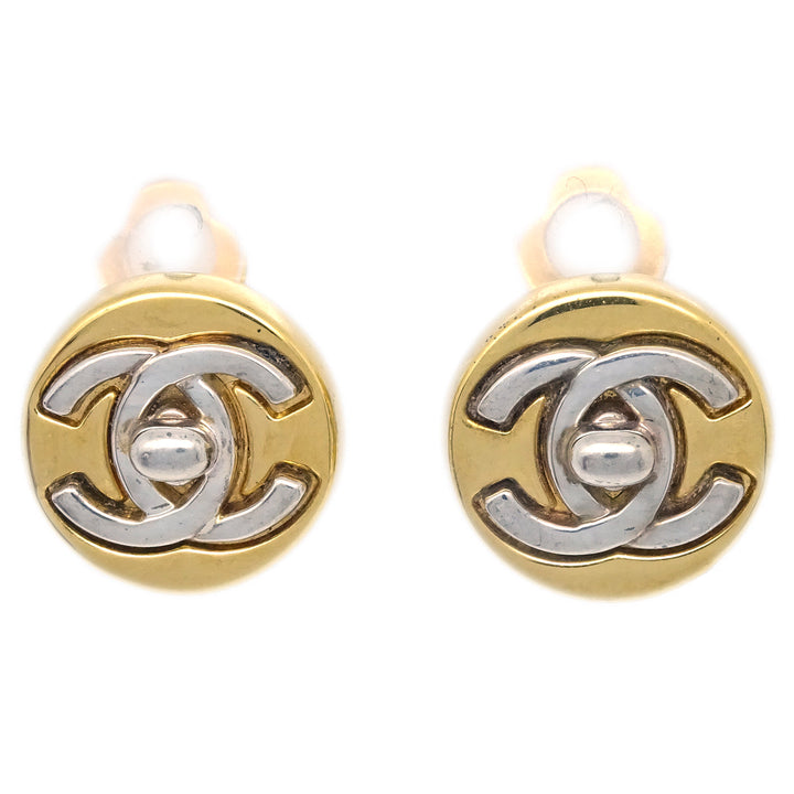 Top Quality Chanel Turnlock Earrings Clip-On Gold 97A
