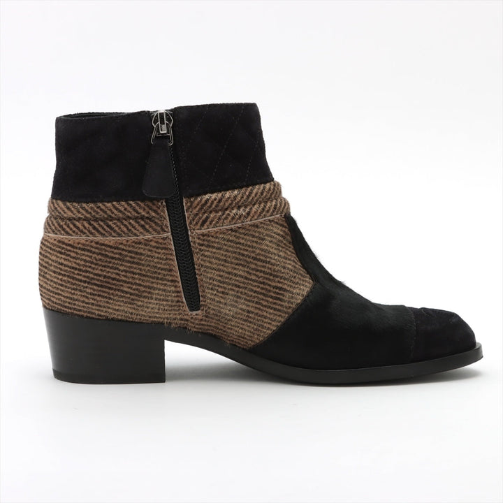 Top Quality Chanel Coco Shoes 35C  Black X Brown G31040