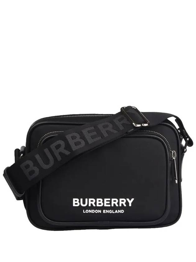 Burberry Logo Print Nylon Crossbody Bag Black