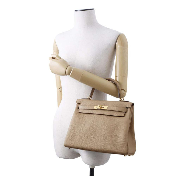 Hermes Kelly Retourne Beige Marfa Taurillon Clemence Size 28