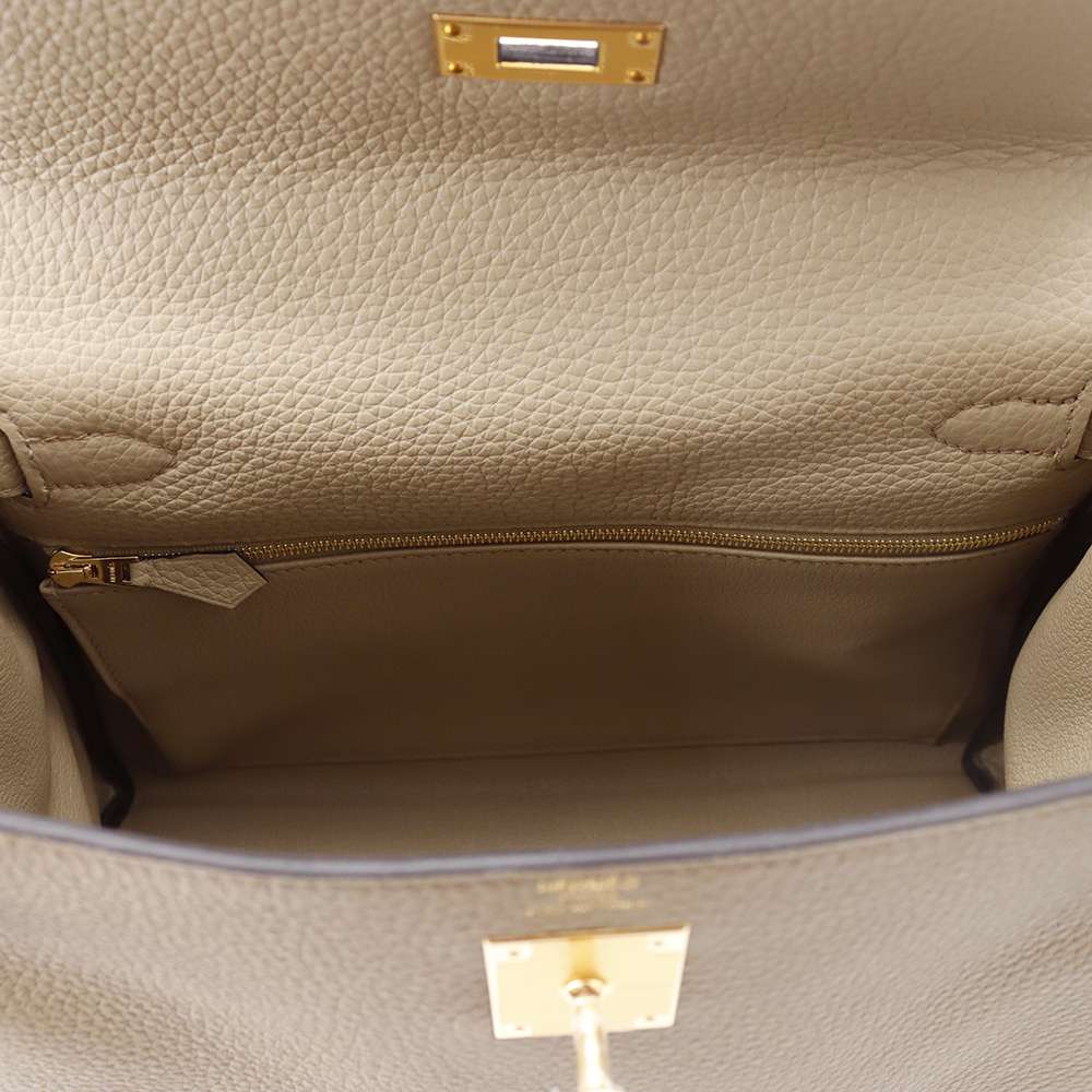 Hermes Kelly Retourne Beige Marfa Taurillon Clemence Size 28