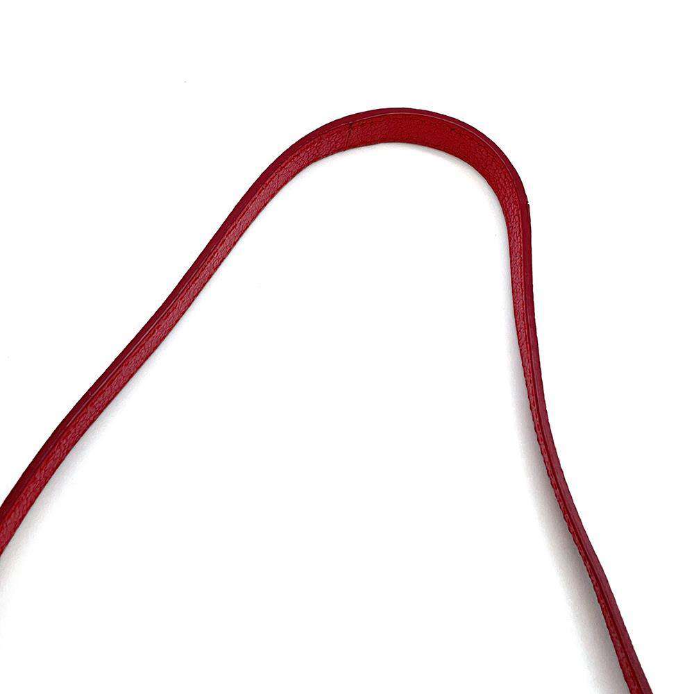BURBERRY Logo Flap Shoulder Bag Red Leather