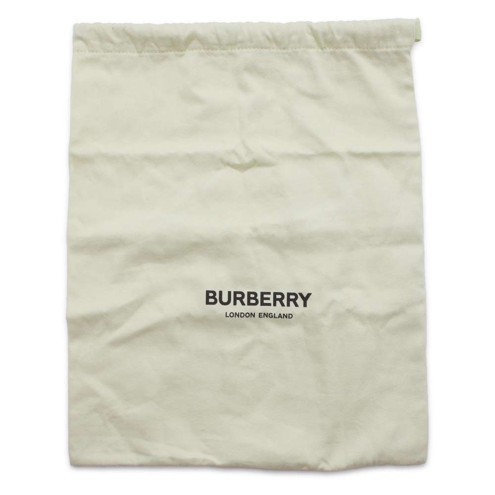 BURBERRY Logo Flap Shoulder Bag Red Leather