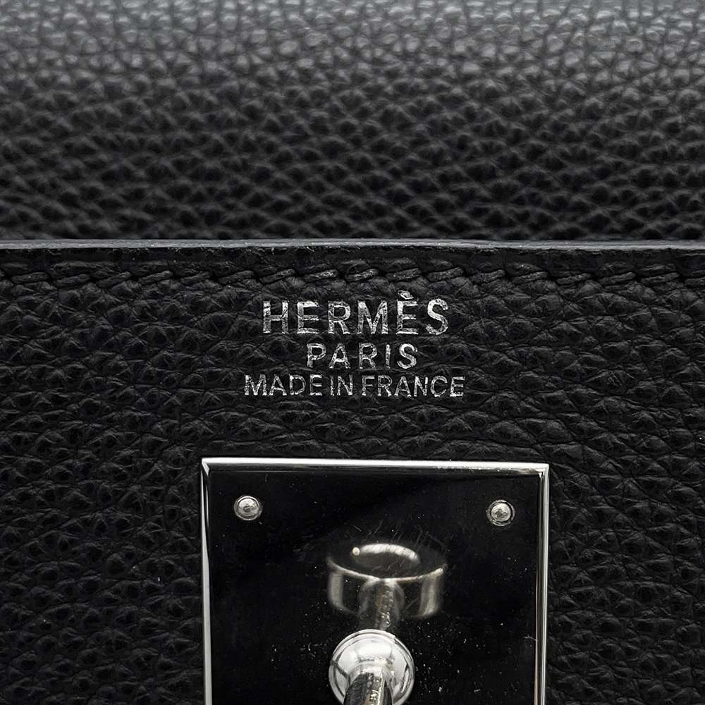 HERMES Kelly Sellier Black Togo Leather Size 32