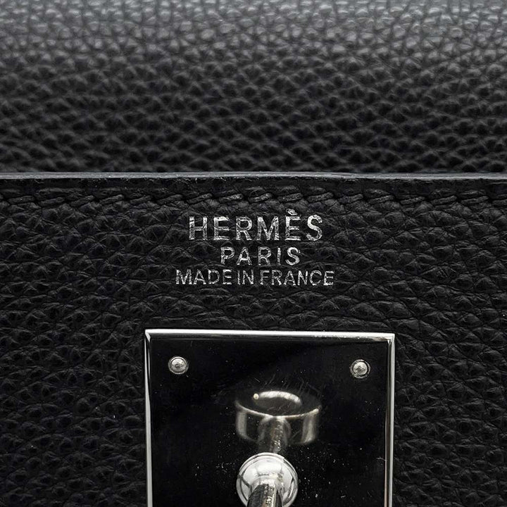 HERMES Kelly Sellier Black Togo Leather Size 32