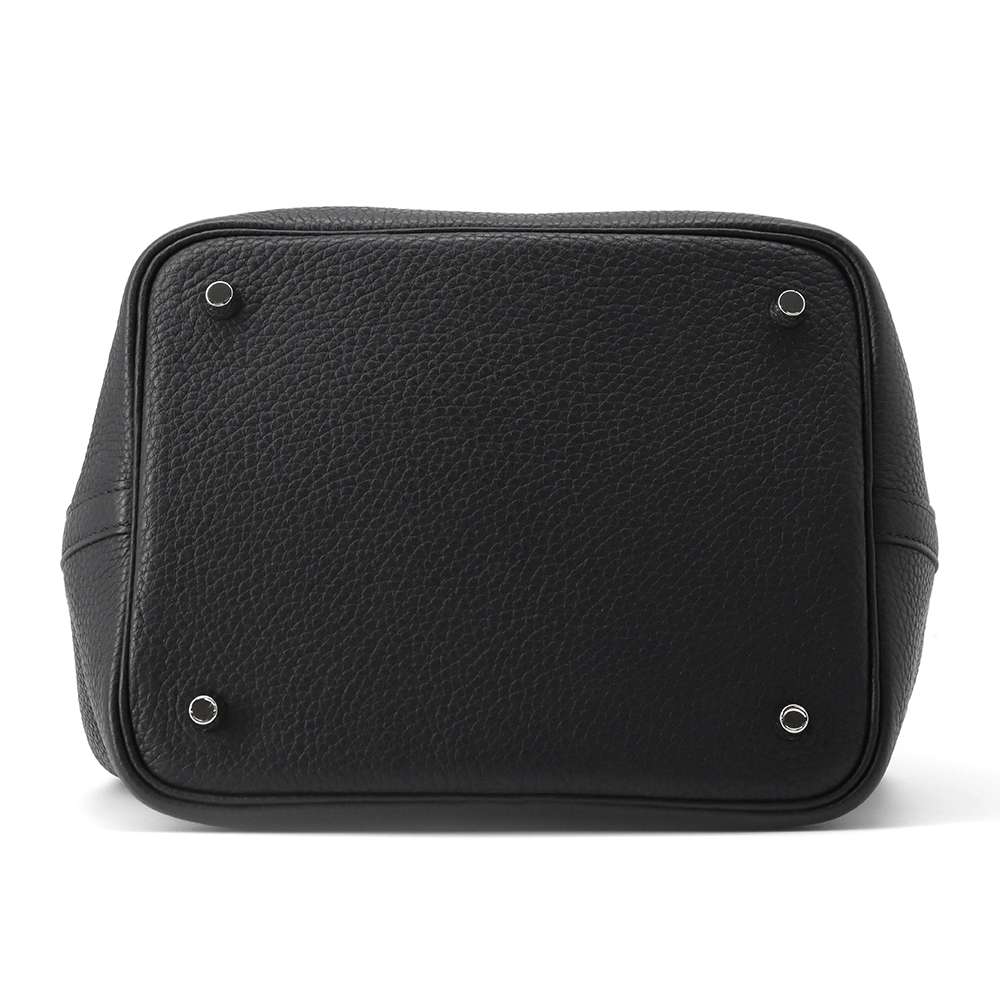 HERMES Picotin Lock Black Taurillon Clemence Size MM