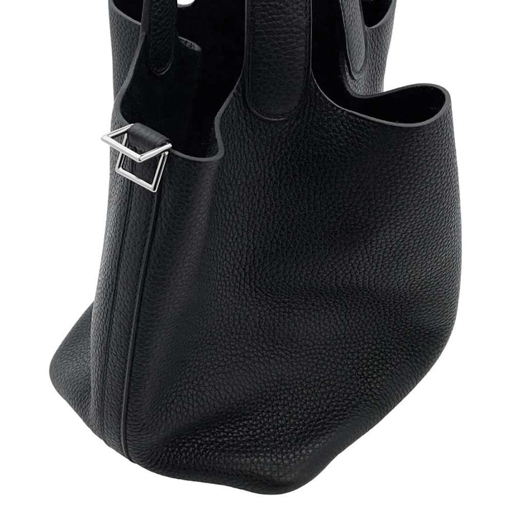 HERMES Picotin Lock Black Taurillon Clemence Size MM