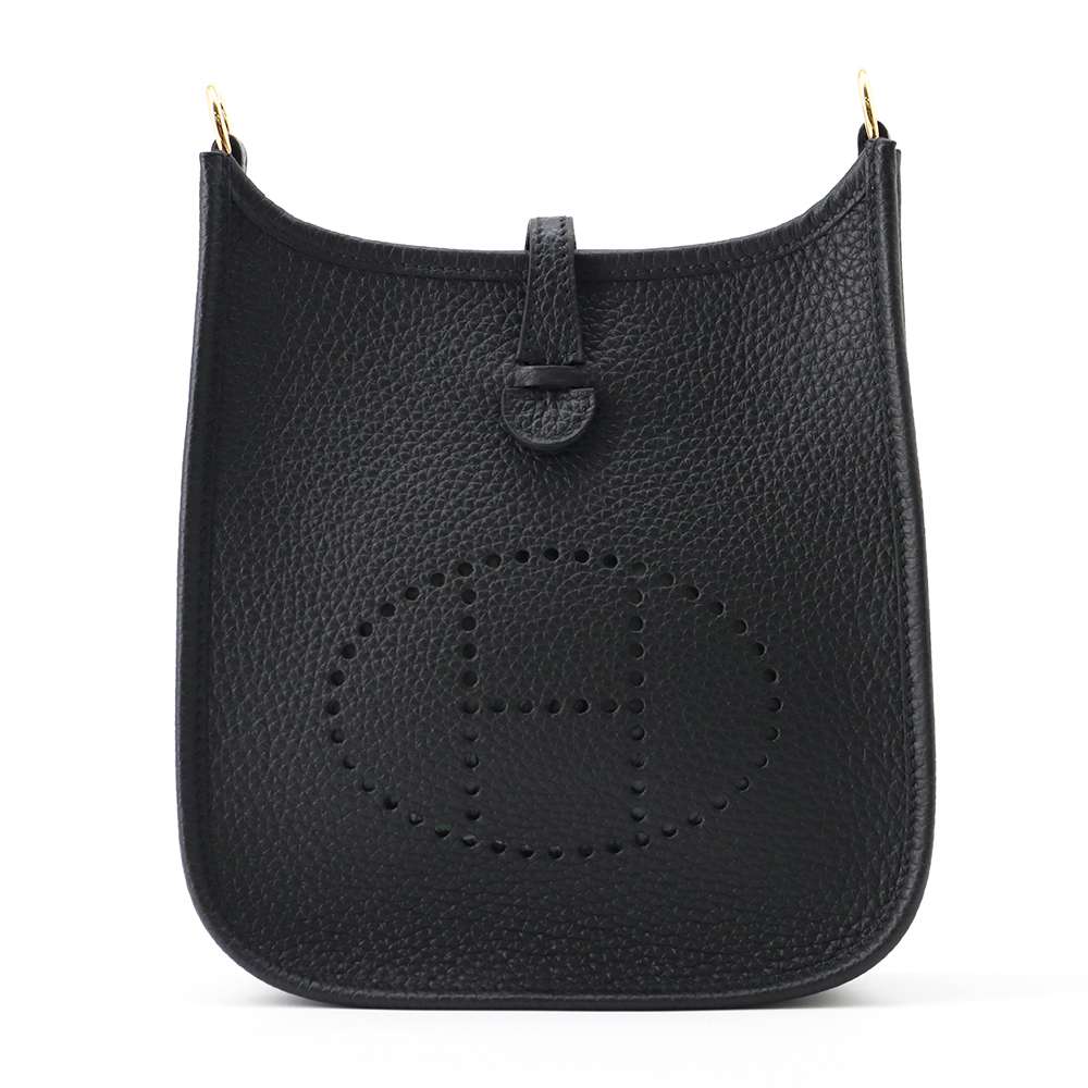 HERMES Evelyne Amazon Sangle Woolly Black/Ebene Taurillon Clemence Size TPM