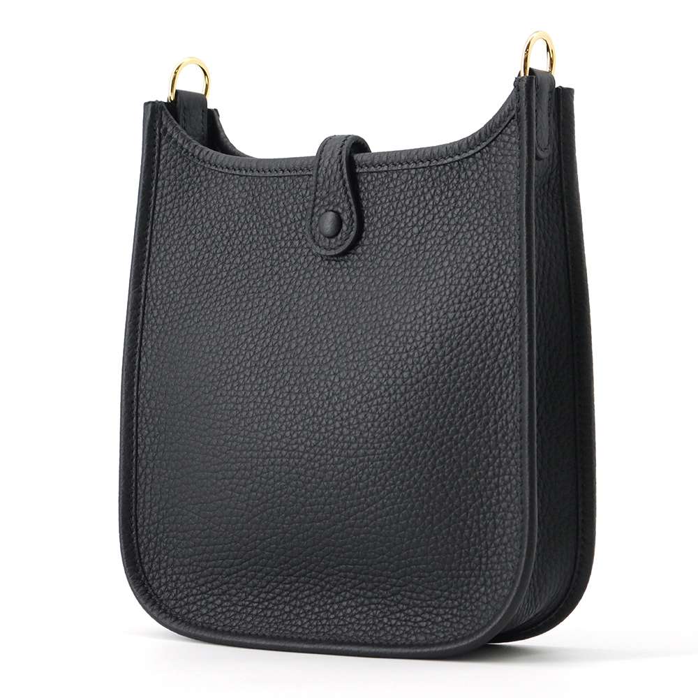 HERMES Evelyne Amazon Sangle Woolly Black/Ebene Taurillon Clemence Size TPM