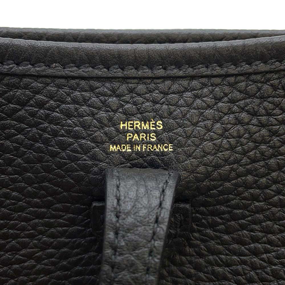 HERMES Evelyne Amazon Sangle Woolly Black/Ebene Taurillon Clemence Size TPM
