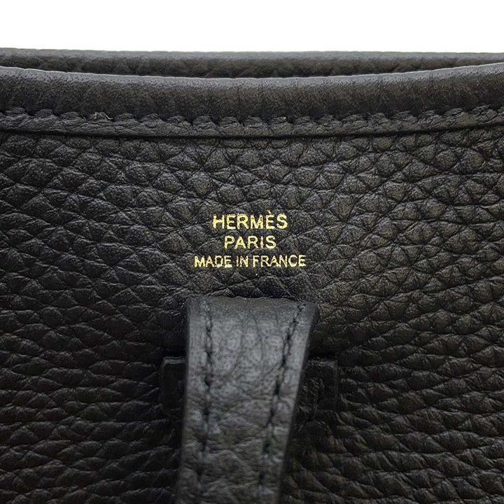 HERMES Evelyne Amazon Sangle Woolly Black/Ebene Taurillon Clemence Size TPM