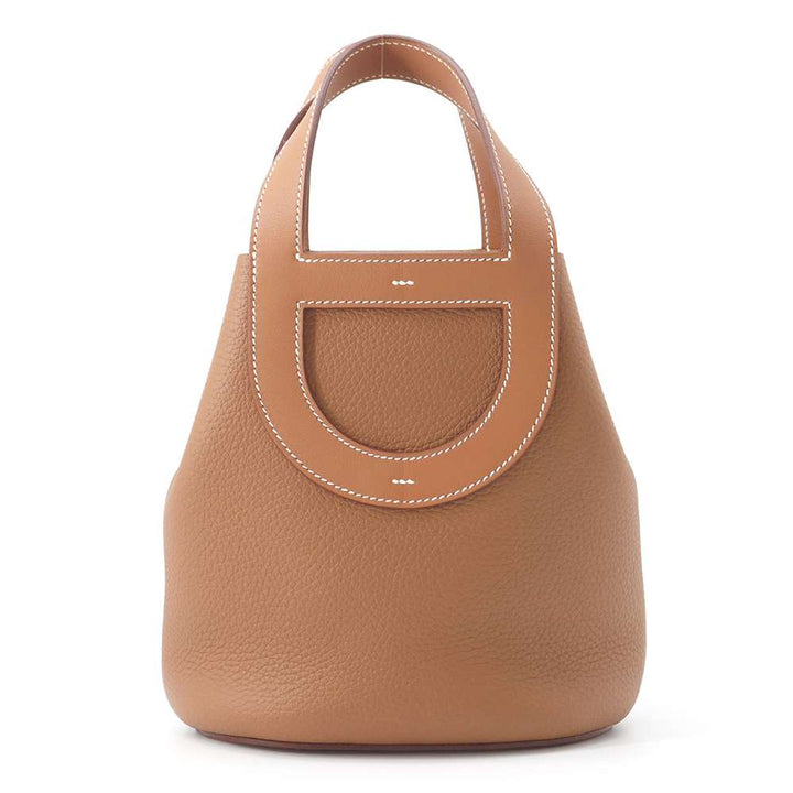 HERMES in-the-loop Tote Bag Gold Taurillon Clemence Size 18