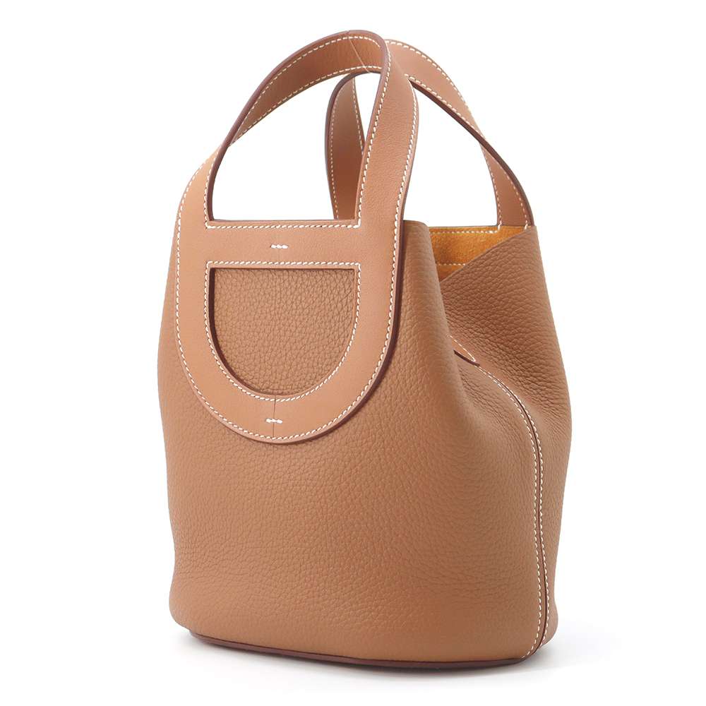 HERMES in-the-loop Tote Bag Gold Taurillon Clemence Size 18