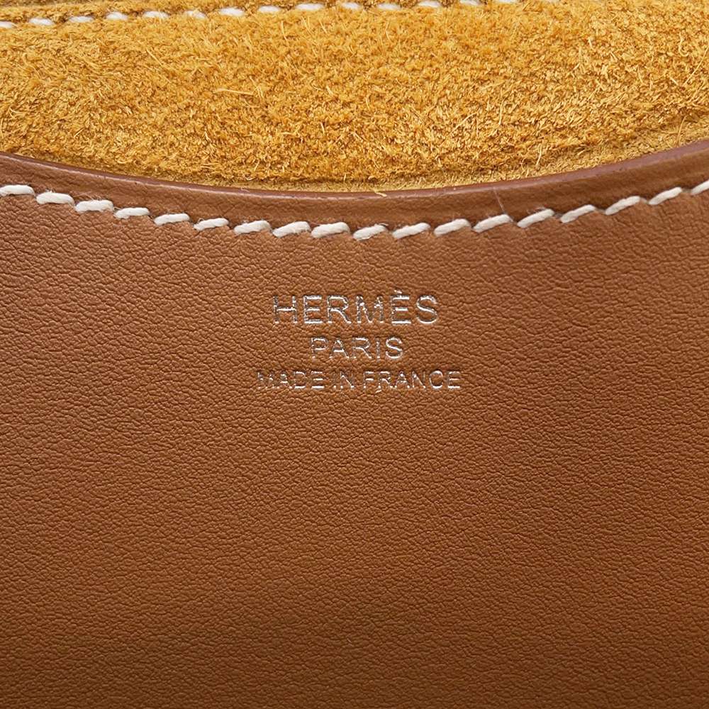 HERMES in-the-loop Tote Bag Gold Taurillon Clemence Size 18