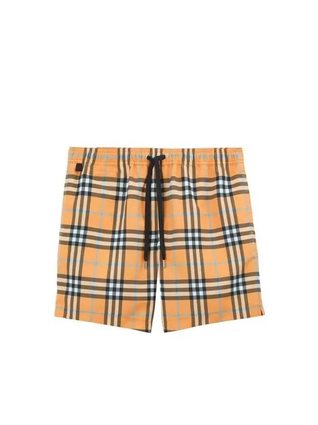 Burberry Check Drawstring Swim Shorts Orange