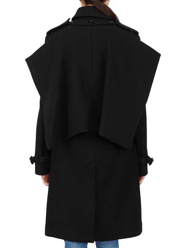 Burberry WoMen's Panel Detail Cashmere Wool Blend Trench Coat Black