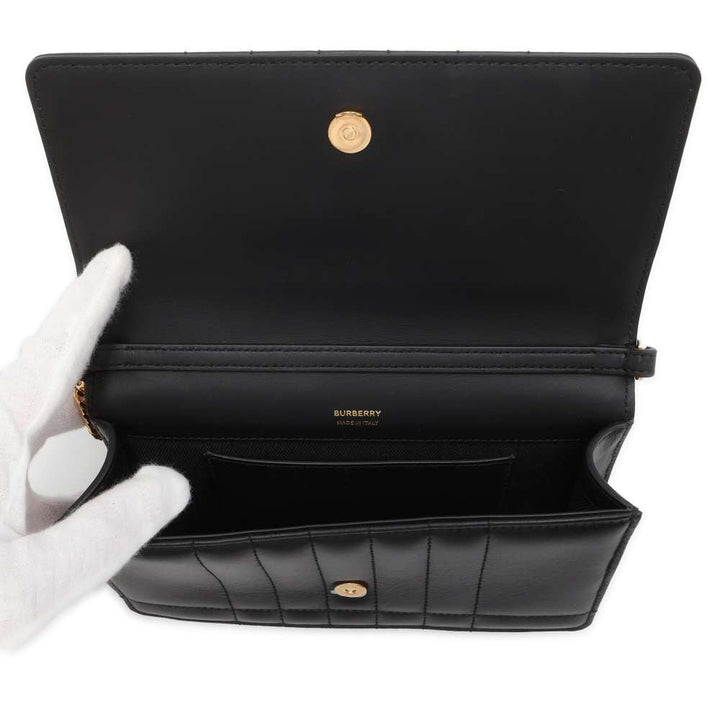 BURBERRY Roller ChainShoulder Bag Black 8066176 Leather