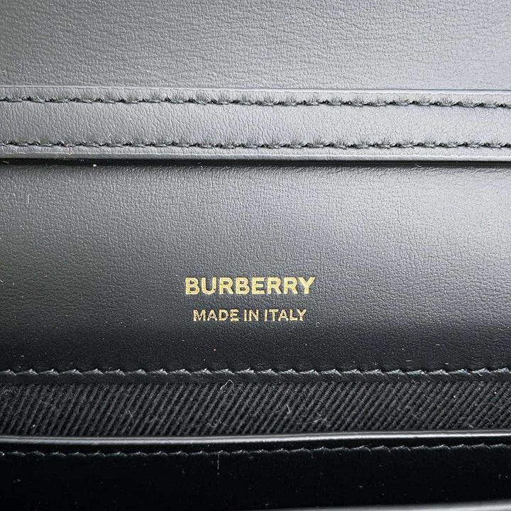 BURBERRY Roller ChainShoulder Bag Black 8066176 Leather