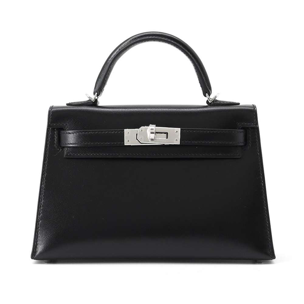 HERMES Mini kelly do Black Box Calf Leather