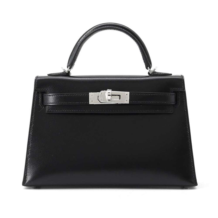 HERMES Mini kelly do Black Box Calf Leather