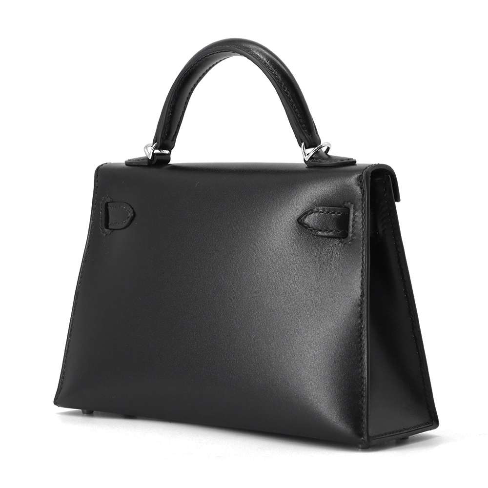 HERMES Mini kelly do Black Box Calf Leather