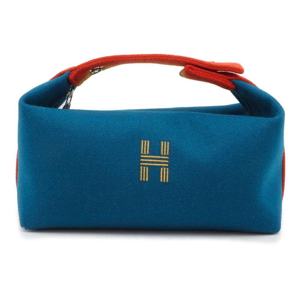Hermes Bridua Black Rocabar Blue・Bread Canvas Size PM