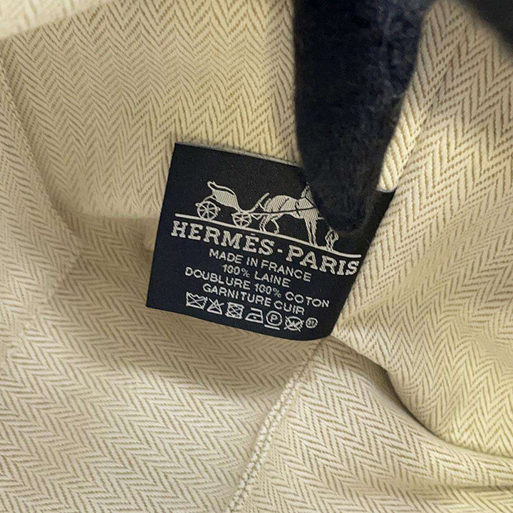 Hermes Bridua Black Rocabar Blue・Bread Canvas Size PM