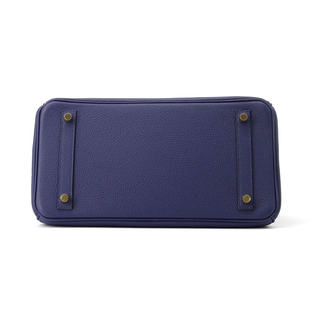 Hermes Birkin Touch Blue Encre/Blue Obscure/Blue Zelage Togo Leather Sombrero Leather Size 30