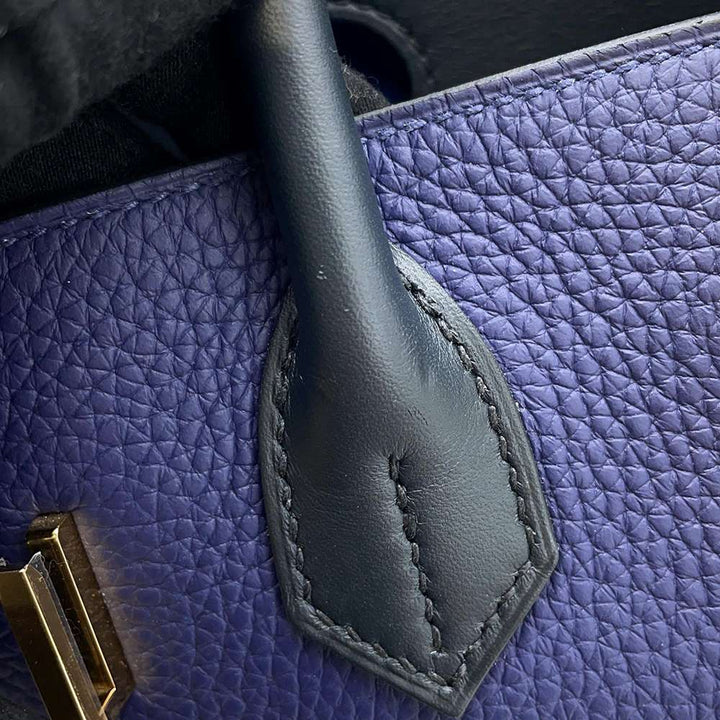 Hermes Birkin Touch Blue Encre/Blue Obscure/Blue Zelage Togo Leather Sombrero Leather Size 30