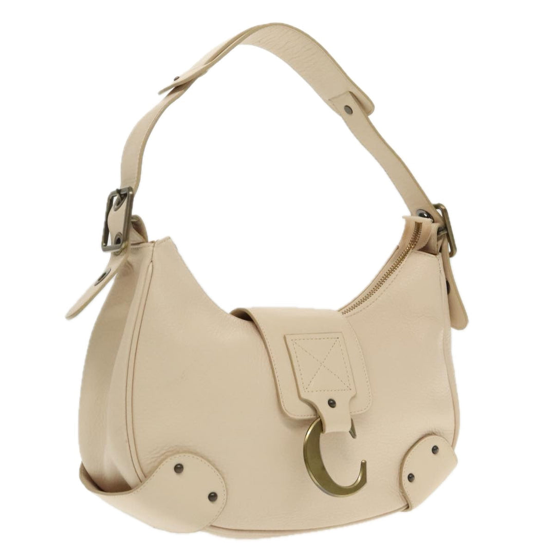 Chloe Shoulder Bag Leather Beige 95531