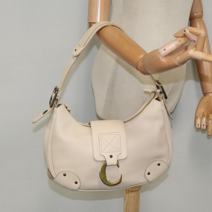 Chloe Shoulder Bag Leather Beige 95531