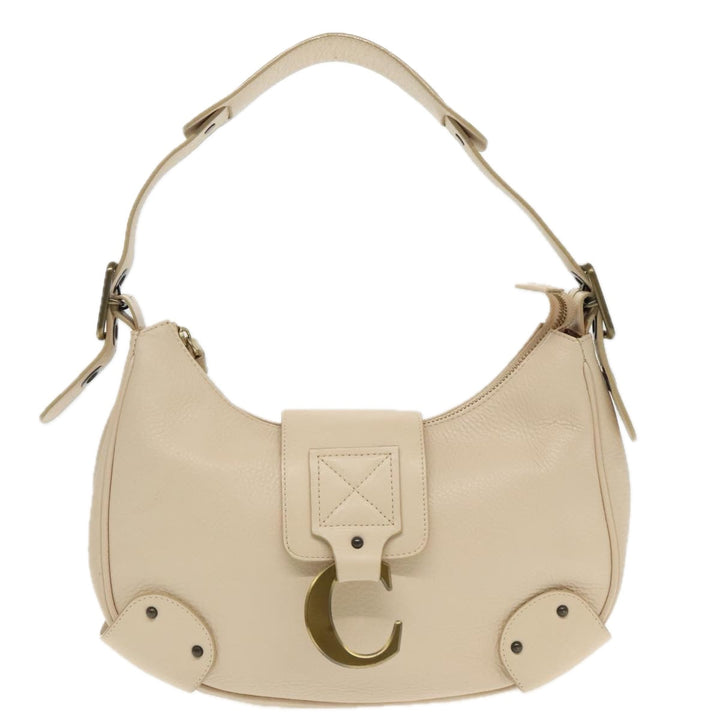 Chloe Shoulder Bag Leather Beige 95531