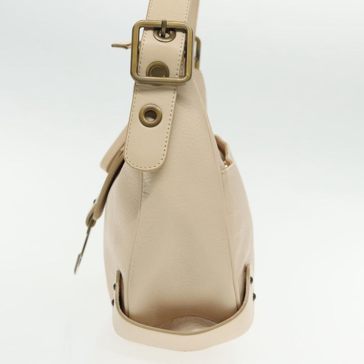 Chloe Shoulder Bag Leather Beige 95531