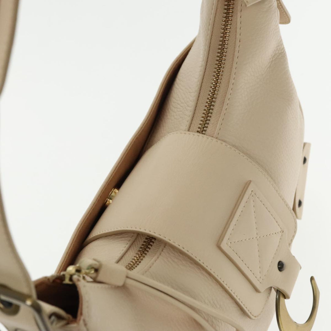 Chloe Shoulder Bag Leather Beige 95531