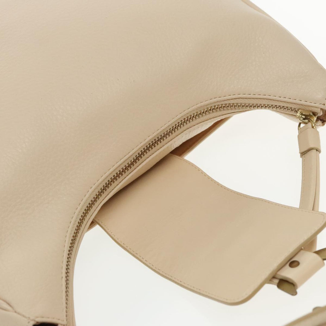 Chloe Shoulder Bag Leather Beige 95531