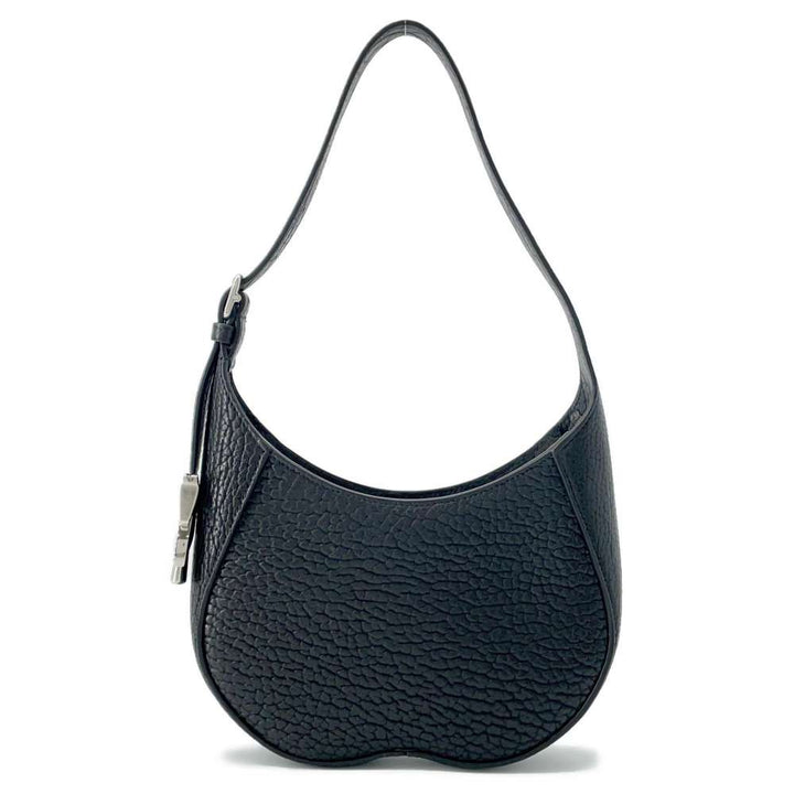 BURBERRY Chess Shoulder Bag Black 80809551 Grainy Calf Leather Size Small