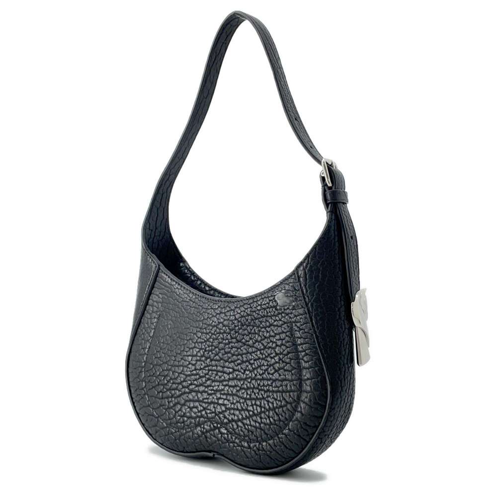 BURBERRY Chess Shoulder Bag Black 80809551 Grainy Calf Leather Size Small