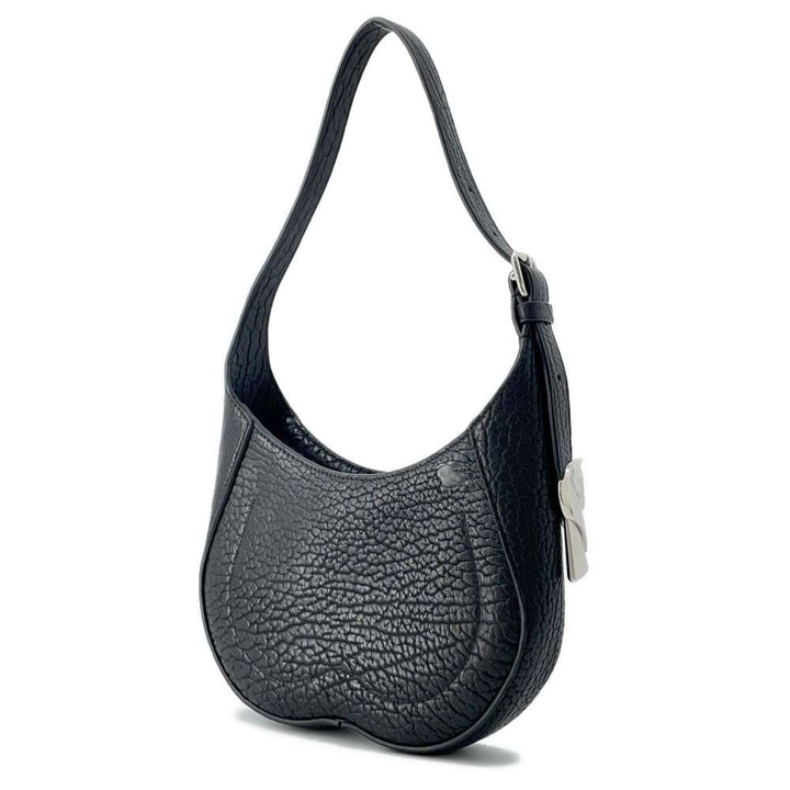 BURBERRY Chess Shoulder Bag Black 80809551 Grainy Calf Leather Size Small
